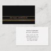 Modern Minimal Schwarz Gold 名刺 (正面/裏面)