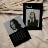 Modern Minimal Script 2-Photo Graduation Party サンキューカード