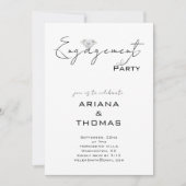Modern Minimal Script Engagement Party Invitation 招待状 (正面)