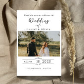 Modern Minimal Script Photo Wedding Invitation 招待状