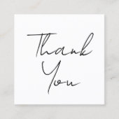 modern minimal script thank you for your order スクエア名刺 (正面)
