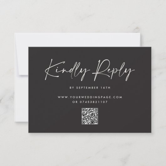 Modern Minimal Script Wedding RSVP with Stripe (正面)
