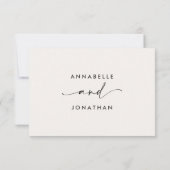 Modern Minimal Script Wedding RSVP with Stripe (裏面)