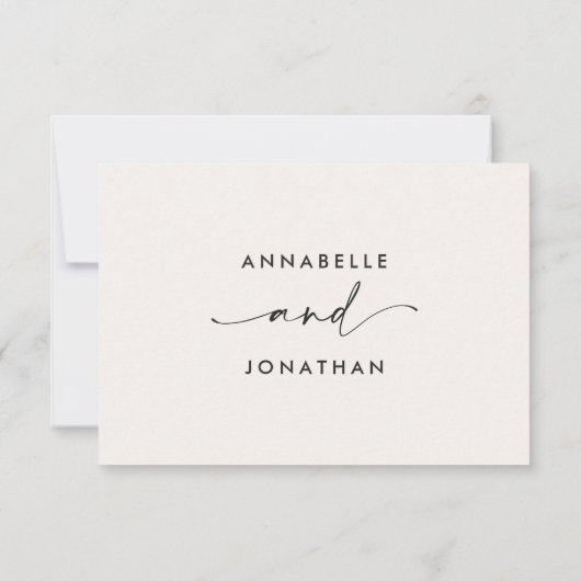 Modern Minimal Script Wedding RSVP with Stripe (裏面)