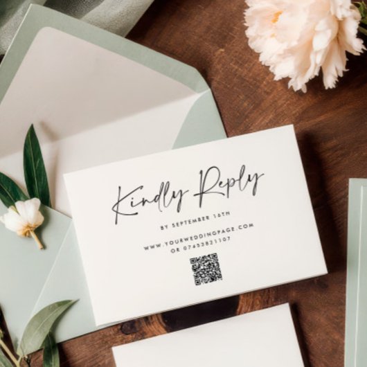 Modern Minimal Script Wedding RSVP with Stripe abc