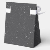 Modern Minimal Silver Bow Winter Snow Baby Shower  フェイバーボックス (裏面)