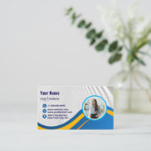 Modern Minimal Simple Professional QR code Photo 名刺 (スタンド正面)