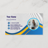 Modern Minimal Simple Professional QR code Photo 名刺 (正面)