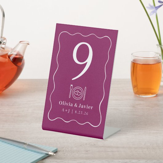 Modern Minimal Simple Wedding Table Numbers 台座サイン (インサイチュ)