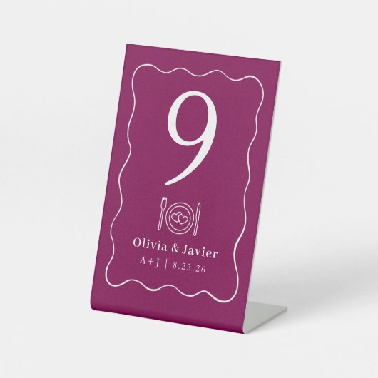 Modern Minimal Simple Wedding Table Numbers 台座サイン (正面)