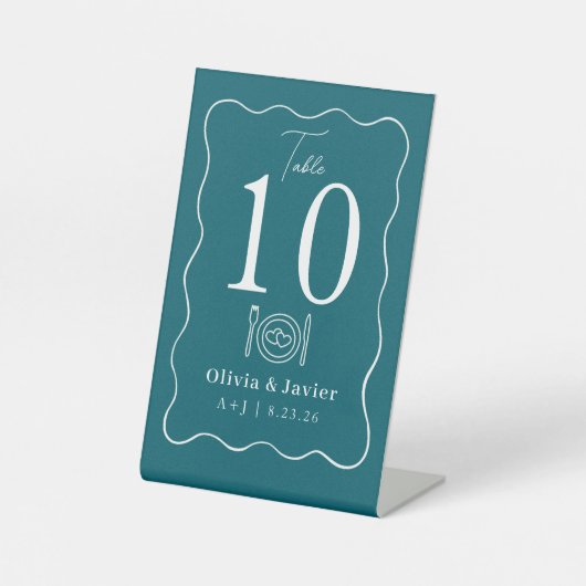 Modern Minimal Simple Wedding Table Numbers 台座サイン (正面)