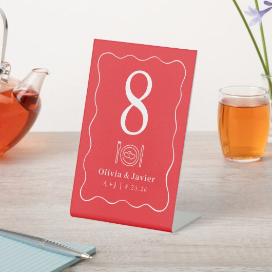 Modern Minimal Simple Wedding Table Numbers 台座サイン (インサイチュ)