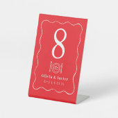 Modern Minimal Simple Wedding Table Numbers 台座サイン (正面)
