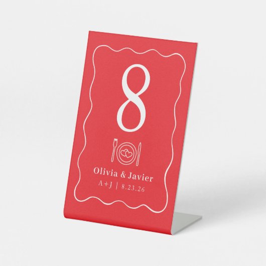 Modern Minimal Simple Wedding Table Numbers 台座サイン (正面)
