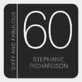 Modern Minimal Sixty and Fabulous 60th Birthday スクエアシール (正面)