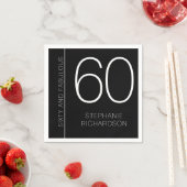Modern Minimal Sixty and Fabulous 60th Birthday スタンダードカクテルナプキン (インサイチュ)
