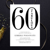 Modern Minimal Sixty and Fabulous 60th Birthday  招待状