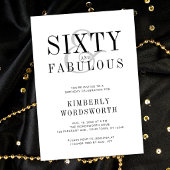 Modern Minimal Sixty and Fabulous 60th Birthday 招待状