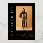 Modern Minimal Sleek Classic Grad Announcement 箔シーズンカード (正面)