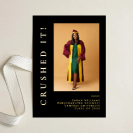 Modern Minimal Sleek Classic Grad Announcement 箔シーズンカード