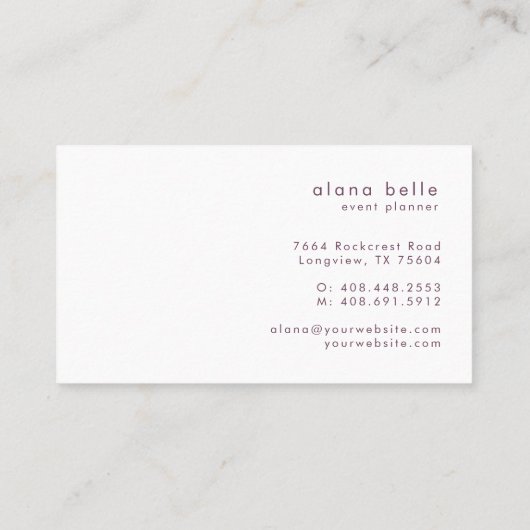 Modern, Minimal & Sophisticated Script Monogram 名刺 (裏面)