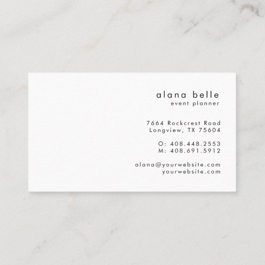 Modern, Minimal & Sophisticated Script Monogram 名刺 (裏面)