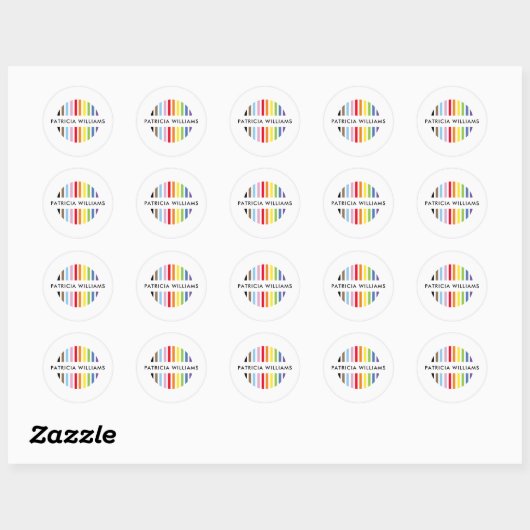 MODERN MINIMAL stripe logo rainbow pride LGBTQ ラウンドシール (シート)