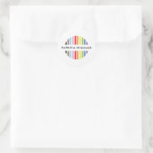 MODERN MINIMAL stripe logo rainbow pride LGBTQ ラウンドシール (バッグ)