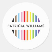 MODERN MINIMAL stripe logo rainbow pride LGBTQ ラウンドシール (正面)