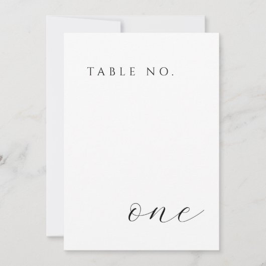 Modern Minimal Table Number Card 招待状 (正面)