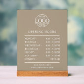 Modern Minimal Taupe Beige Business Opening Hours アクリルサイン (ニュートラル)