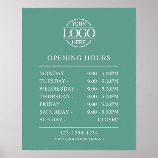 Modern Minimal Taupe Beige  Business Opening Hours ポスター (正面)
