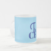 Modern Minimal The CEO Blue フロストグラスマグカップ (正面左)