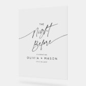 Modern Minimal The Night Before Wedding Welcome アクリルサイン (傾斜)