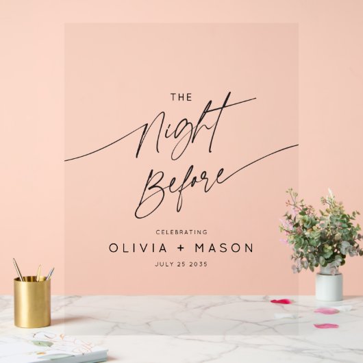 Modern Minimal The Night Before Wedding Welcome アクリルサイン (ウェディング)
