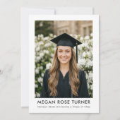 Modern Minimal Three Photo Graduation Party 招待状 (正面)