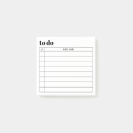 Modern Minimal To Do List Post-It® Notes, 3" x 3" ポストイット