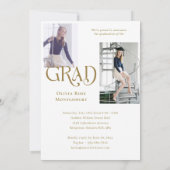 Modern Minimal Trendy Grad Photo Collage Graduate 案内状 (裏面)