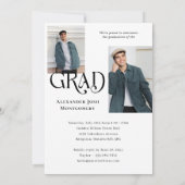 Modern Minimal Trendy Grad Photo Collage Graduate 案内状 (裏面)
