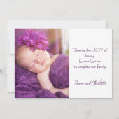 Modern Minimal Two Photo Birth Announcement 案内状 (裏面)