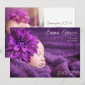 Modern Minimal Two Photo Birth Announcement 案内状 (正面/裏面)