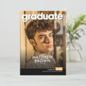 Modern Minimal Two Photo Graduation Party 招待状 (スタンド正面)
