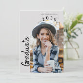 Modern Minimal Two Photo Graduation Party 招待状 (スタンド正面)