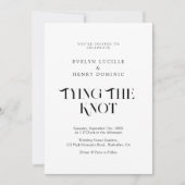Modern Minimal tying the knot Wedding 招待状 (正面)