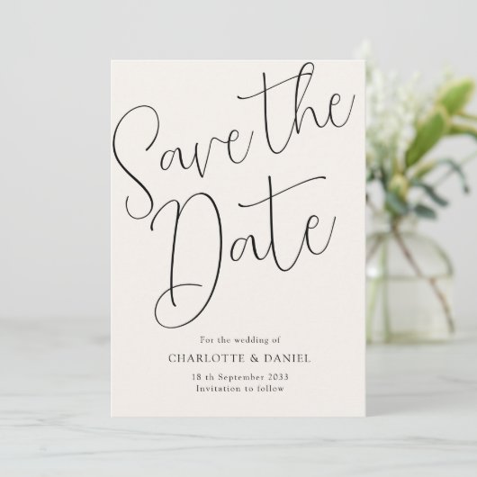 Modern, Minimal, Typografie - Save the Date Karte 招待状 (スタンド正面)
