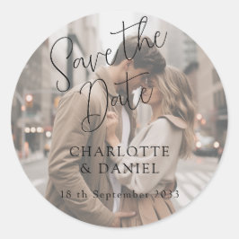 Modern, Minimal, Typography, 1 Photo ラウンドシール