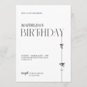 Modern Minimal typography Birthday Invitation 招待状 (正面)