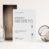 Modern Minimal typography Birthday Invitation 招待状