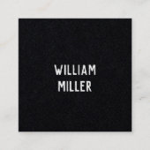 Modern Minimal Typography Black Paper Square スクエア名刺 (正面)