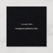 Modern Minimal Typography Black Paper Square スクエア名刺 (裏面)